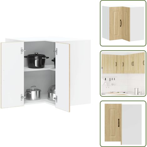 vidaXL Küchen-Eckhängeschrank Kalmar Sonoma-Eiche Holzwerkstoff (1/5)