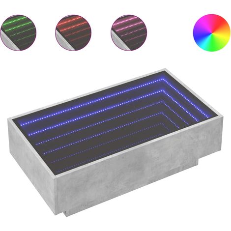 Maison Exclusive - LED-Couchtisch Betongrau 90x50x30 cm Holzwerks
