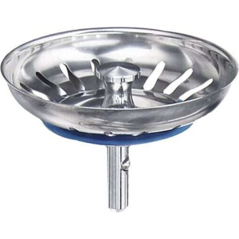 Kitchen Sink Drain Basket - 80 mm - Universal Stainless Steel Strainer - Pop-Up Basket Stopper - 32 & 25 mm Pins - Dishwasher Safe - Won't Clog & Won't Overflow