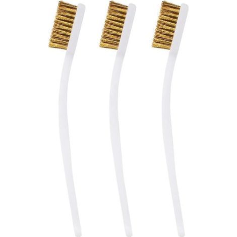 Brosse en fil de cuivre Huayue (lot de 3), mini brosse en fil de cuivre, outil de brossage antirouille. (1/5)
