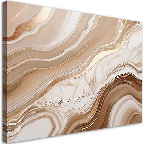 Tableau déco Abstraction de marbre brun et or 100x70 (1/5)