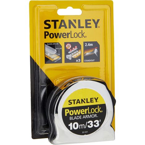 STANLEY® PowerLock® BladeArmor® Pocket Tape 10m/33ft (Width 25mm) STA033531