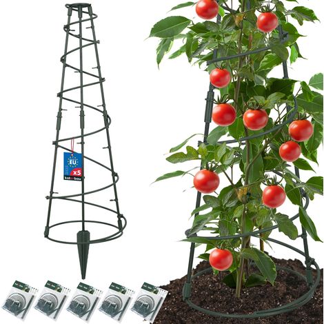 KOTARBAU® Lot de 5 Tuteur Tomate, Treillis Plante Grimpante Exterieur ⌀ 25 cm, PVC, Tuteur Plante, Treillis de Jardin, Support Tomates Potager, Treillis Concombre, Vert (1/5)
