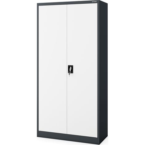 Armoire d’entretien verrouillable DAWID 900 x 1850 x 450 mm, anthracite-blanc