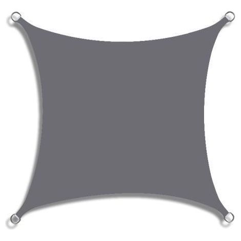 Voile d'ombrage rectangulaire anti UV, durable, parfait pour terrasse, jardin, (2 x 3 m, Gris) (1/4)