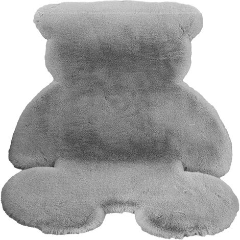 Tapis de chambre mignon ours moelleux forme doux tapis de sol pour enfants filles chambre salon gris 45x60 (1/5)