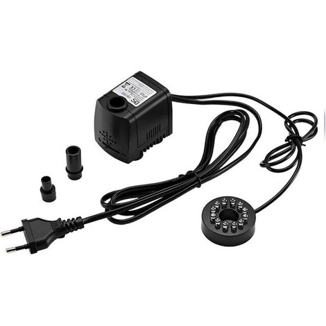 Pompa elettrica sommergibile per fontana con 12 luci LED per acquario, mini pompa per acqua (1/5)