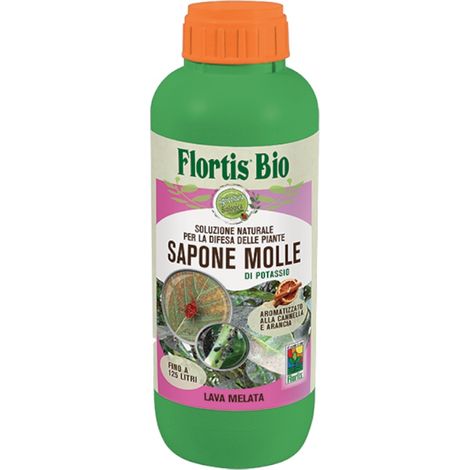 SAPONE MOLLE insetticida BIOLOGICO piante AFIDI FORMICHE INSETTI 1 Lt Flortis (1/4)