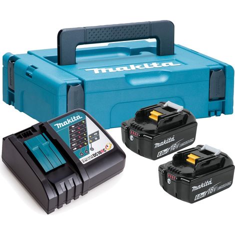 Makita BL1860 18v 2 x 6.0ah Lithium Batteries DC18RC Fast Charger +Makpac 1 Case (1/3)