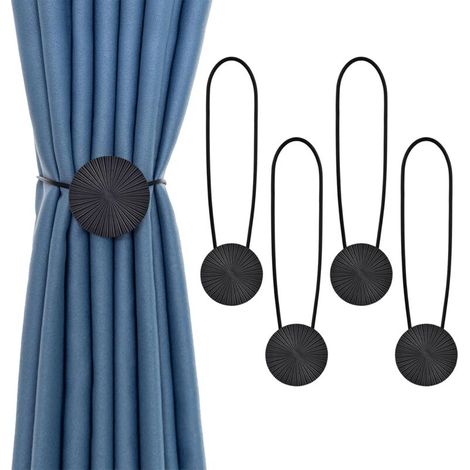 Pcs Magnetic Curtain Tiebacks Clip Metal Curtain Buckle Holdbacks Decorative Drapery Rope Clips for Home Office Restaurant Hotel