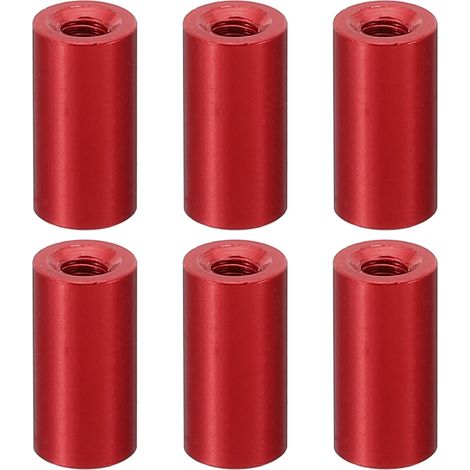 12Pcs Entretoise Filetée M3 en Aluminium 3x6x12mm Rouge (1/5)