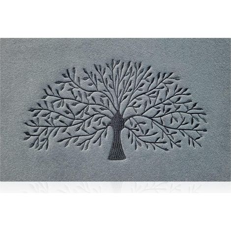 1 Tapis De Porte Arbre De Vie Caoutchouc Antidérapant Absorbant Lavable Intérieur Extérieur (1/5)