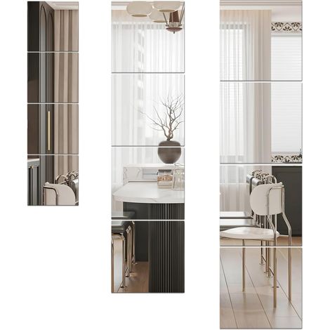 miroirs muraux adhésifs en acrylique, pleine longueur, en plexiglas, incassables, pour le maquillage, la maison, l'entraînement, la salle de sport, le couloir, les carreaux (1/5)
