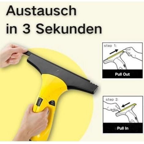 Kit rechange aspirateur vitre Kärcher - Microfibre lavable Raclettes caoutchouc flexibles - Nettoyage vitres WV2 WV5 (1/5)