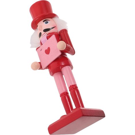 Casse-Noisette Décoratif en Bois Rose 25 Cm de Cœur, Figurine de Soldat pour Saint-Valentin, Centre de Table Festif, Décoration de Bureau Élégante pour Fêtes (1/5)
