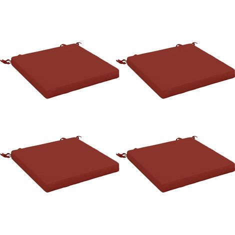 Coussins de siège 4 pièces SOEST 4 pc 100 % polyester Rouge vidaXL