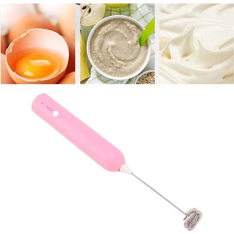 Montalatte, frusta per uova, mini frullatore domestico, frullatore elettrico multifunzione, portatile, senza fili - rosa (1/5)