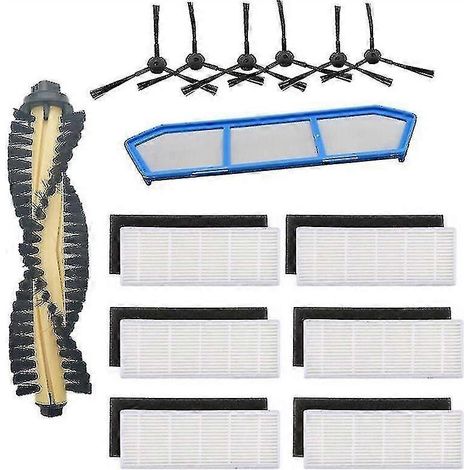 Kit d'accessoires pour aspirateur iLife A4 A4s A40 : pièces détachées pour filtre HEPA, filtre principal, brosse latérale et brosse rotative.