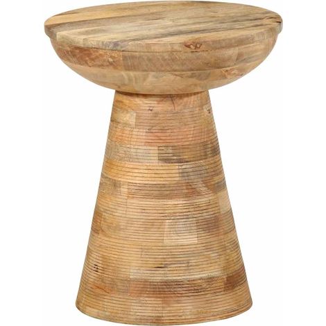 Mesa auxiliar madera maciza de mango Ø37x45 cm vidaXL (1/5)