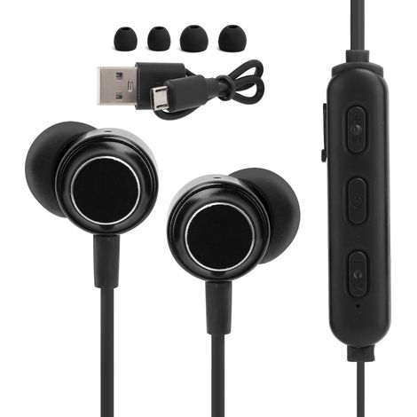 Casque Bluetooth Sport avec Réduction de Bruit, Écouteurs HIFI Magnétiques pour le Cou (Noir) (1/5)