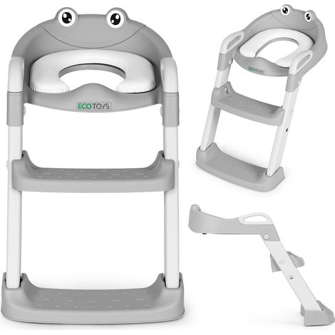Siege de toilette pour enfant avec marchepied et echelle bleu ecotoys (1/5)
