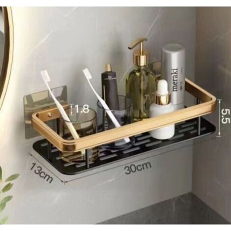 Étagère de Douche Étagère de Douche Étagère de Salle de Bain sans perçage – Maintien des Bombes grâce au Ruban adhésif Industriel (réutilisable) (1/5)