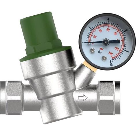 Tap Water Pressure Reducer, Brass Adjustable Pressure Regulating Valve, 3/4 Sleeve Pressure Reducing Valve (1/3)