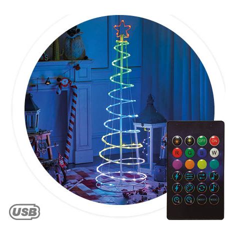 Albero LED intelligente tramite bluetooth e telecomando Hode 1.5M 24 funzioni RGB IP44 (1/3)