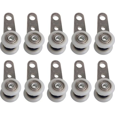 Set mit 10 Rollen für Erkerfenster oder Schiebetüren - Metall und Kunststoff - 4,5 x 1,9 cm (1/5)