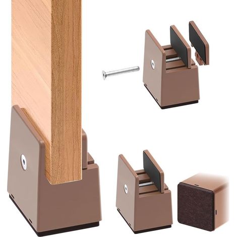 Lot de 4 rehausseurs de meubles 5 cm - Pour canapé, table et lit - Pour meubles de 10 à 37 mm de large
