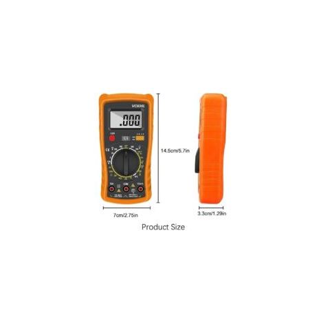 Yichen Orange Tragbares digitales Multimeter-Set (Amperemeter, Voltmeter) mit Batterie - Crezuo