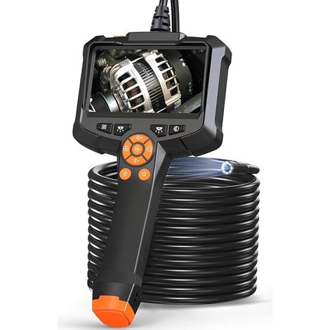 Caméra Endoscopique, Endoscope Camera avec Écran IPS 4,3 Pouces, 1080P HD Camera Canalisation avec 8 lumières LED, Caméra d'inspection, IP67 étanche, Câble Semi-Rigide de 10M (1/5)