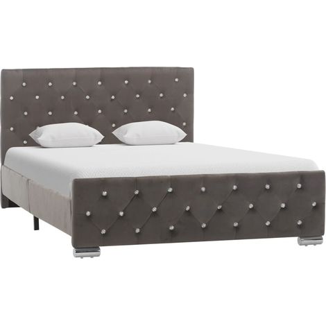 Estructura de cama sin colchón tela gris 120x200 cm vidaXL (1/5)