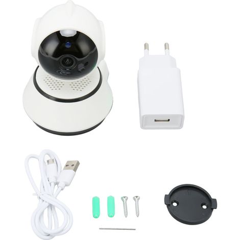 Caméra de surveillance panoramique sans fil WiFi grand angle, rotation Pan/Tilt, moniteur intelligent à distance, caméra pour bébé et animal, alimentation AC 110-240V prise UE (1/5)