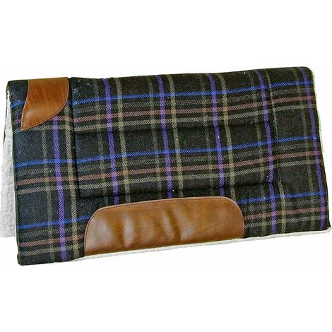 Pony: Sottosella western rettangolare con agnello sintetico fantasia scozzese colori assortiti