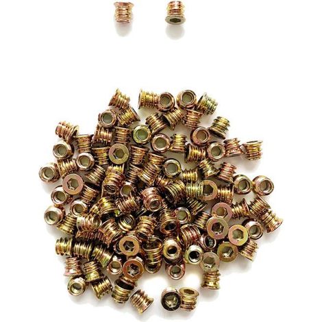 200 tornillos/tuercas de cabeza hueca M6 x 10 mm, adecuados para trabajos de carpintería, patas de muebles y tuercas de seguridad. (1/4)
