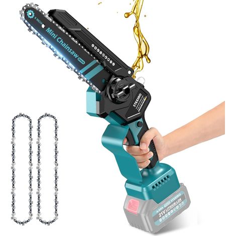 Mini tronçonneuse à batterie de 15,2 cm pour BL 18 V Tronçonneuse électrique sans balais, scie à main adaptée pour le jardinage et la coupe du bois (sans batterie ni chargeur) (1/5)