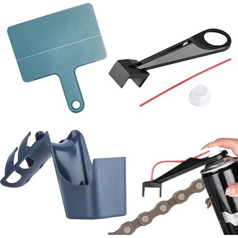 Limpiador de cadena de bicicleta, cepillo aplicador de lubricante y aceite portátil para lavado (1/5)