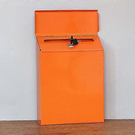 Boîte aux lettres murale vintage à serrure en fer (plusieurs couleurs disponibles) - Orange vierge (1/4)