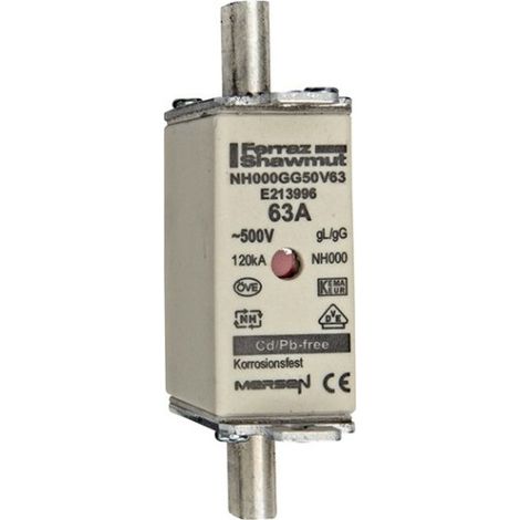 Mersen NH-Sicherungseinsatz SF Gr.000 gG 63A/500VKM NH000GG50V63