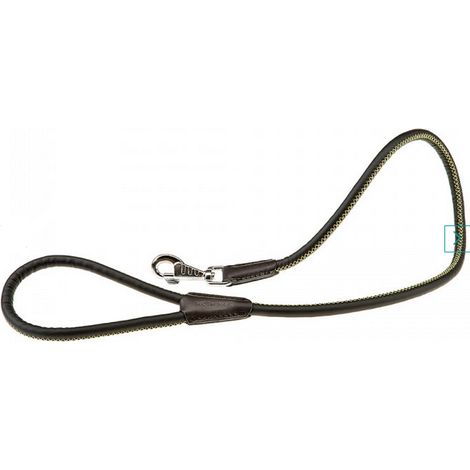 Ferplast DERBY G Guinzaglio per cani in ecopelle con interno in nylon. Varie misure e colori.. Variante 7/110 - Misure: Ø 7 mm x L 110 cm - Nero (1/5)