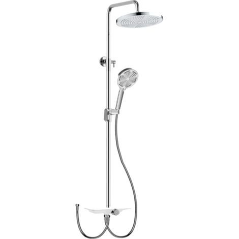 Sistema de ducha, columna de ducha ajustable, cabezal de ducha tipo lluvia, color plata. (1/2)