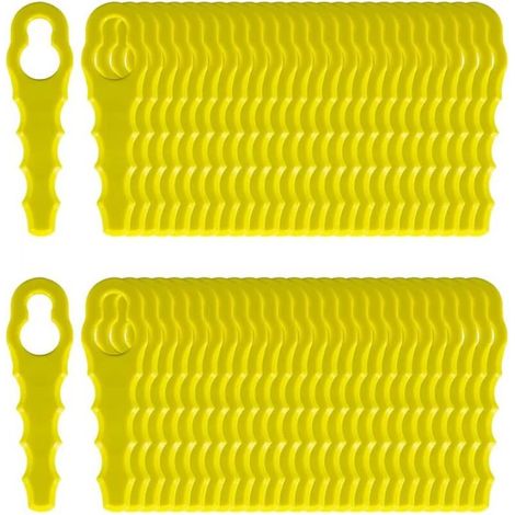 Lot de 100 Lames de Rechange compatible pour Ryobi Coupe Bordure, Têtes Double Lames Dentelées RAC155 RAC157 RAC158 (1/5)