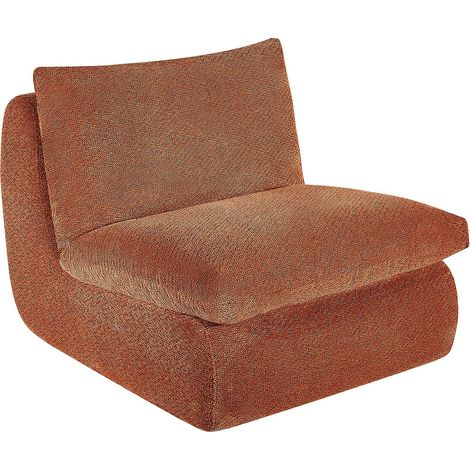 Poltrona in tessuto testurizzato terracotta - LOLEVA