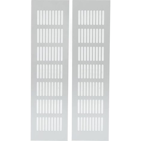 Jeffergarden Grille d'aération à dissipation thermique en alliage d'aluminium argenté, couverture de grille de ventilation rectangulaire pour armoire, placard, camping-car, camping-car, 80x300mm/3.14x