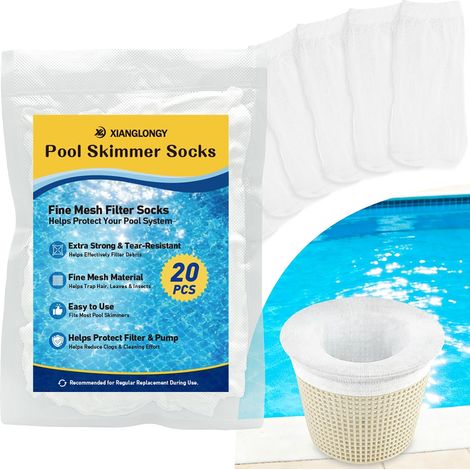 Chaussettes Skimmer Piscine 20 Pièces, Préfiltres pour Panier (1/5)