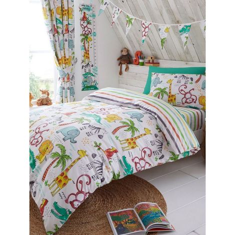 Parure de lit réversible Jungle rayé- 120 x 150 cm