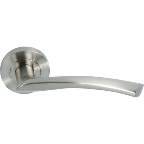 Manilla puerta aluminio roseta redonda níquel satinado 52mm Hermes (1/5)