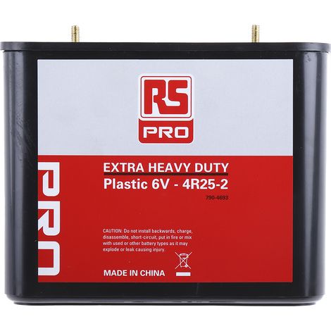 Pile pour lampe RS PRO 6V, 18.3Ah,Taille 926 Zinc Chloride ( Prix pour 1 )