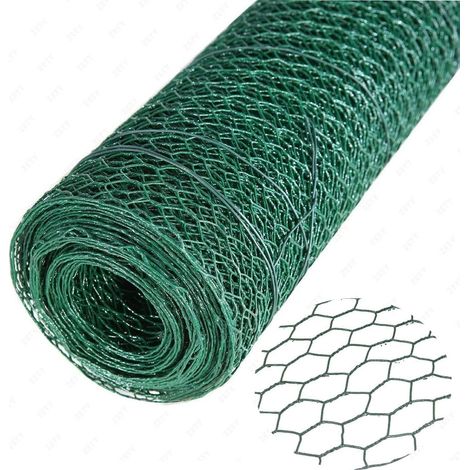 Wire Mesh Fencing Green PVC Coating Waterproof Netting, 0.6M x 50M, Wire Thickness 20 Gauge, Welded Poultry Chicken Rabbit Small Animal Fence Barrier Garden Fence, Easy to Cut (1/5)